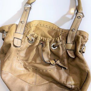 Purse, B. Makowsky Lisbon Leather Tote Bag Satchel Taupe